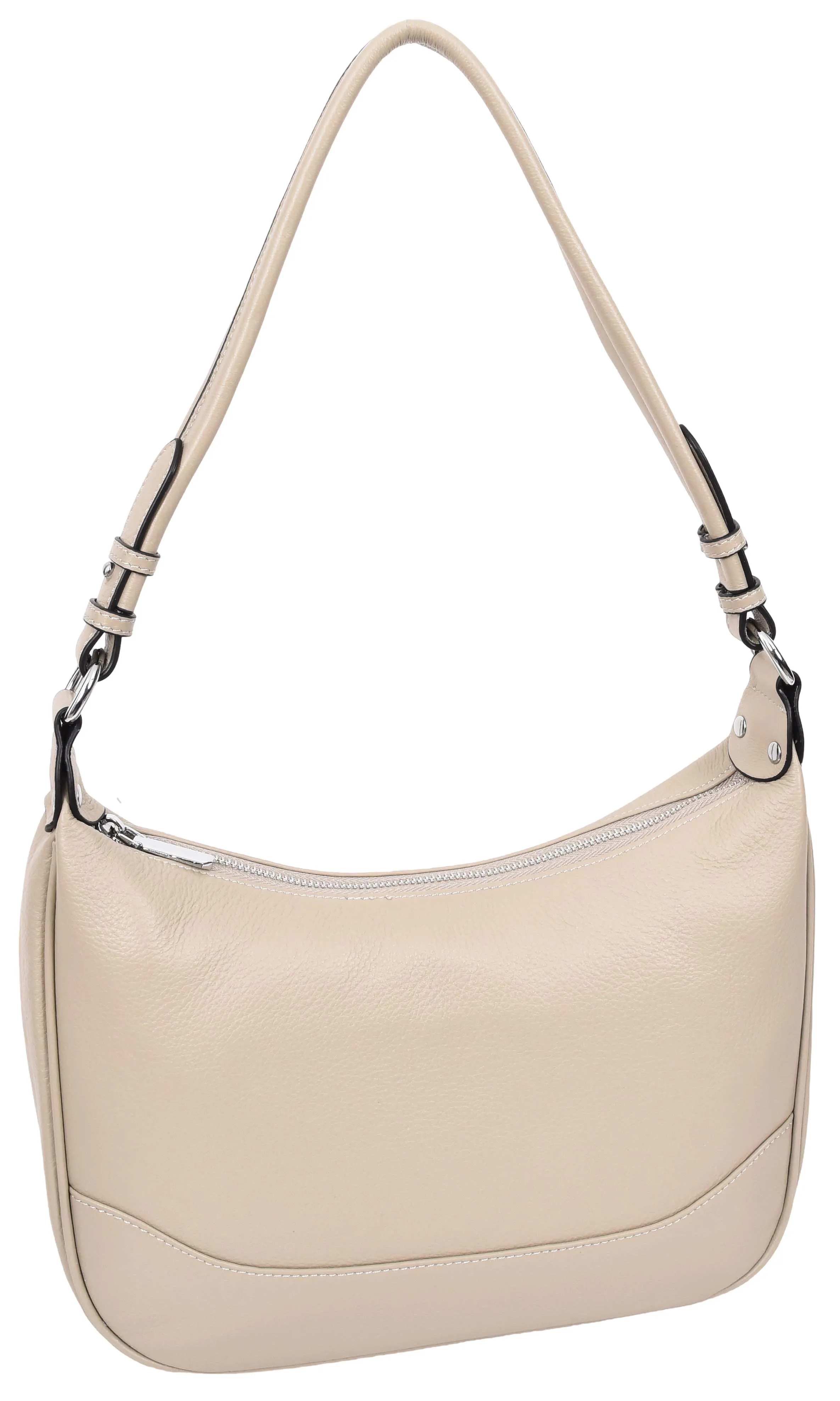 Kitchener Women's Leather  Organiser Hobo Style Shoulder Bag Taupe