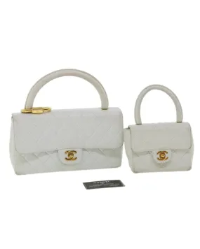 Matelasse Shoulder Bag Lamb Skin CC Auth 32416A