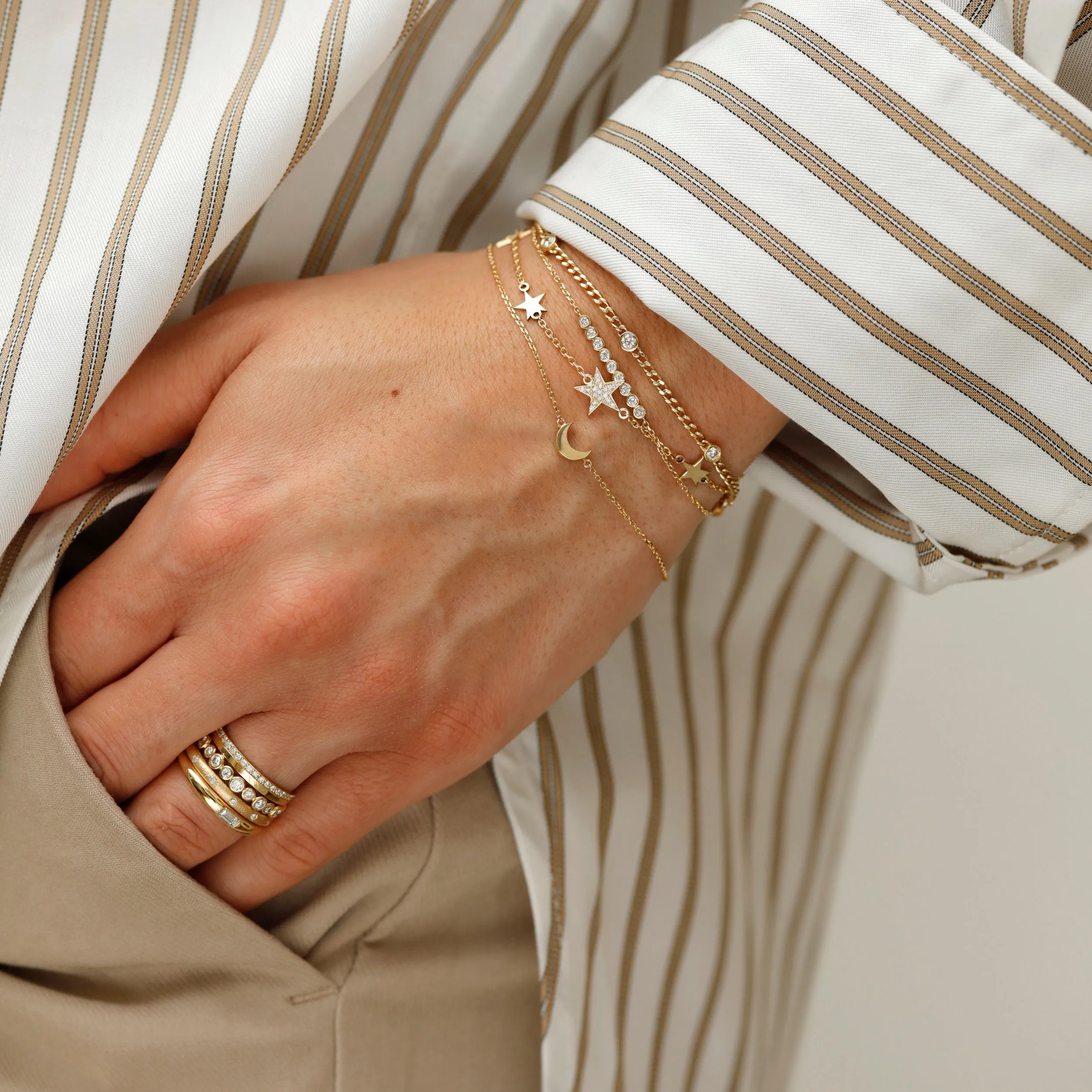 Multi Star Natural Diamond Bracelet, Ilse