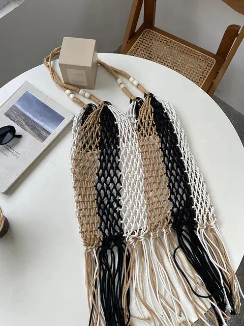 Ocean Breeze Woven Tote - Stylish Beach Bag