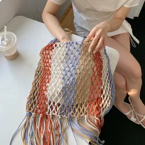 Ocean Breeze Woven Tote - Stylish Beach Bag