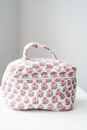 Oksana Patchwork Make Up Bag - White