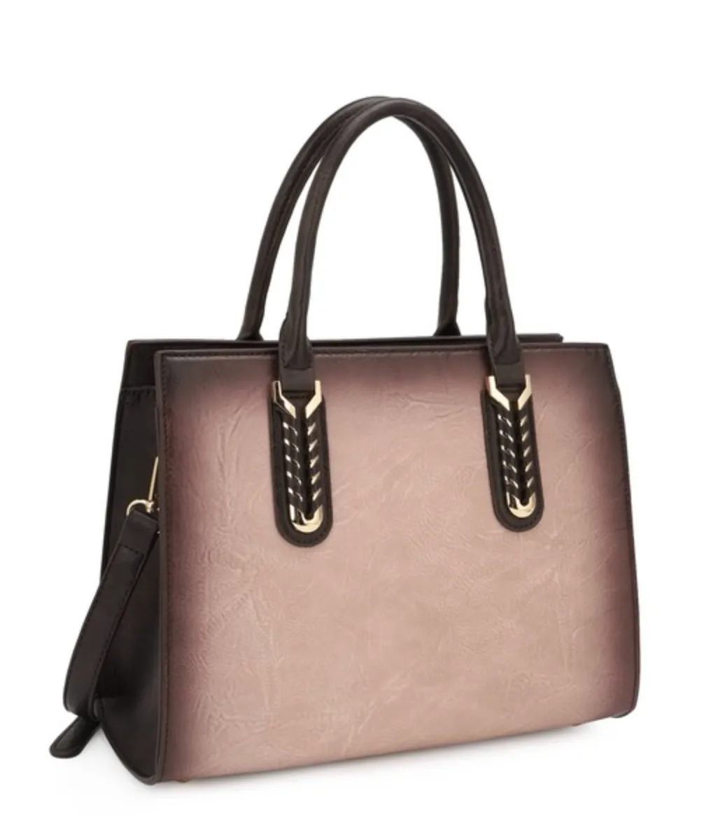 Ombre Distressed Satchel - Vintage Charm, Modern Versatility