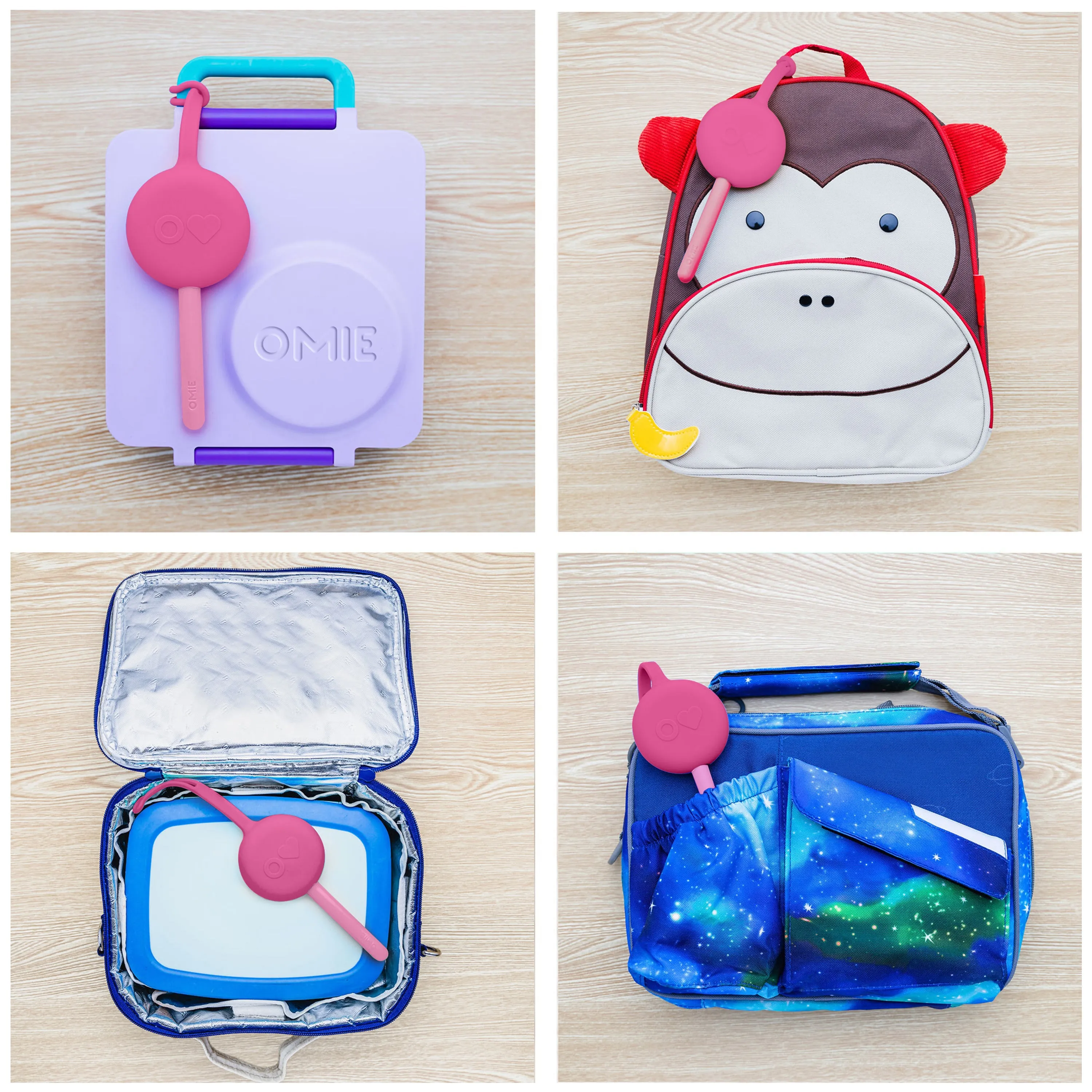 OmieBox 2 - Fork/Spoon/Pod Set Bubble Pink