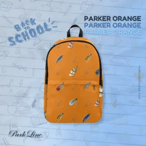 Parker Orange Fabric Backpack - Durable, Lightweight & Stylish for Him