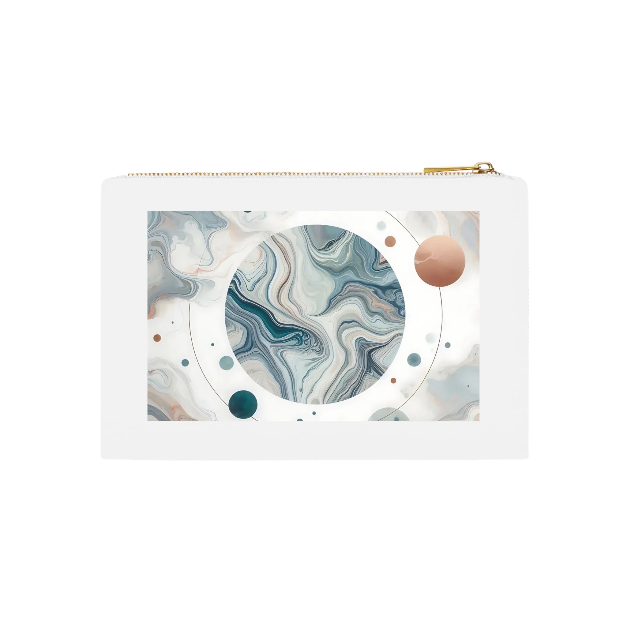 Pastel colors with marbling pattern and space theme cosmetic  Bag