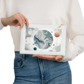Pastel colors with marbling pattern and space theme cosmetic  Bag