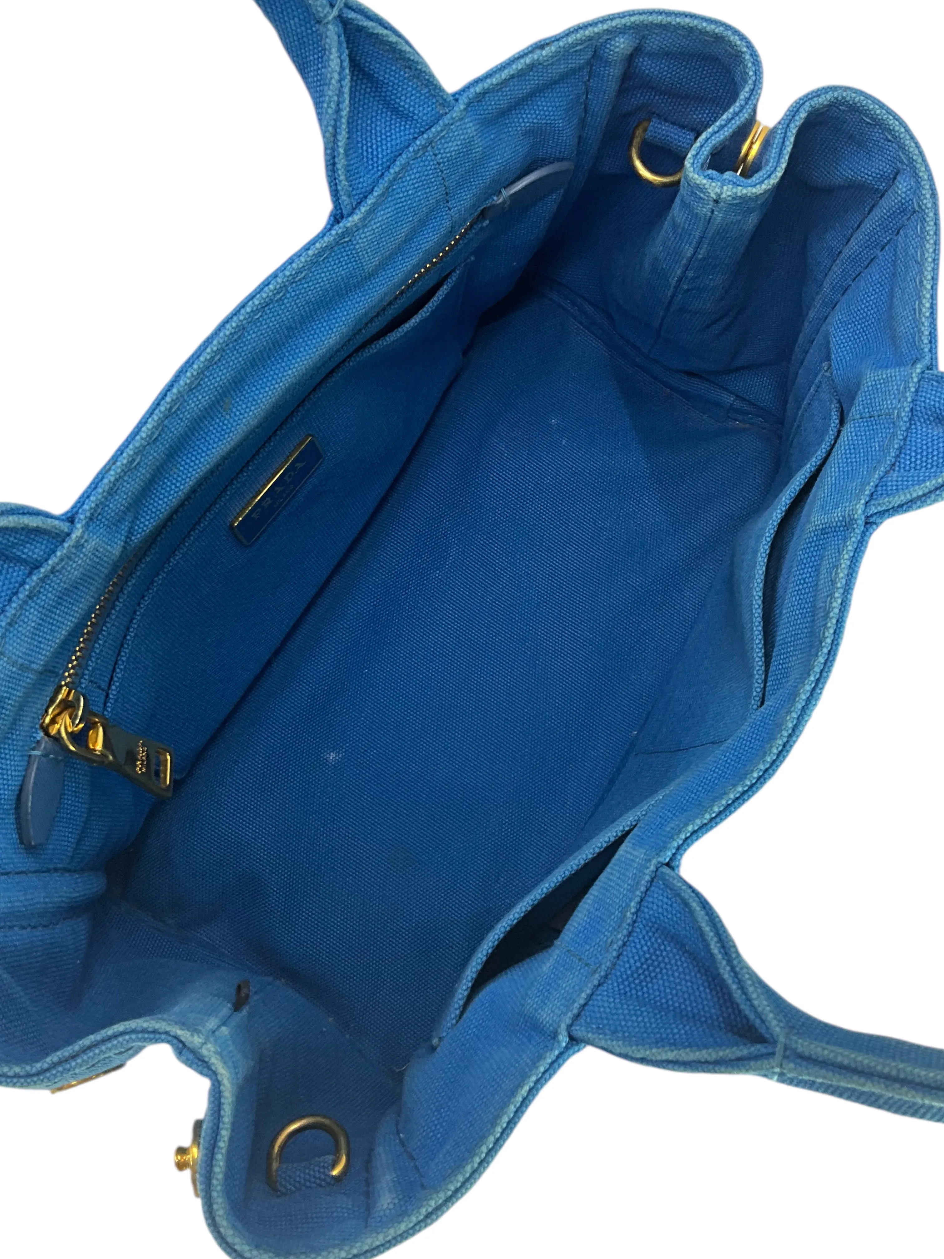 PRADA Canapa Convertible Canvas Small Tote