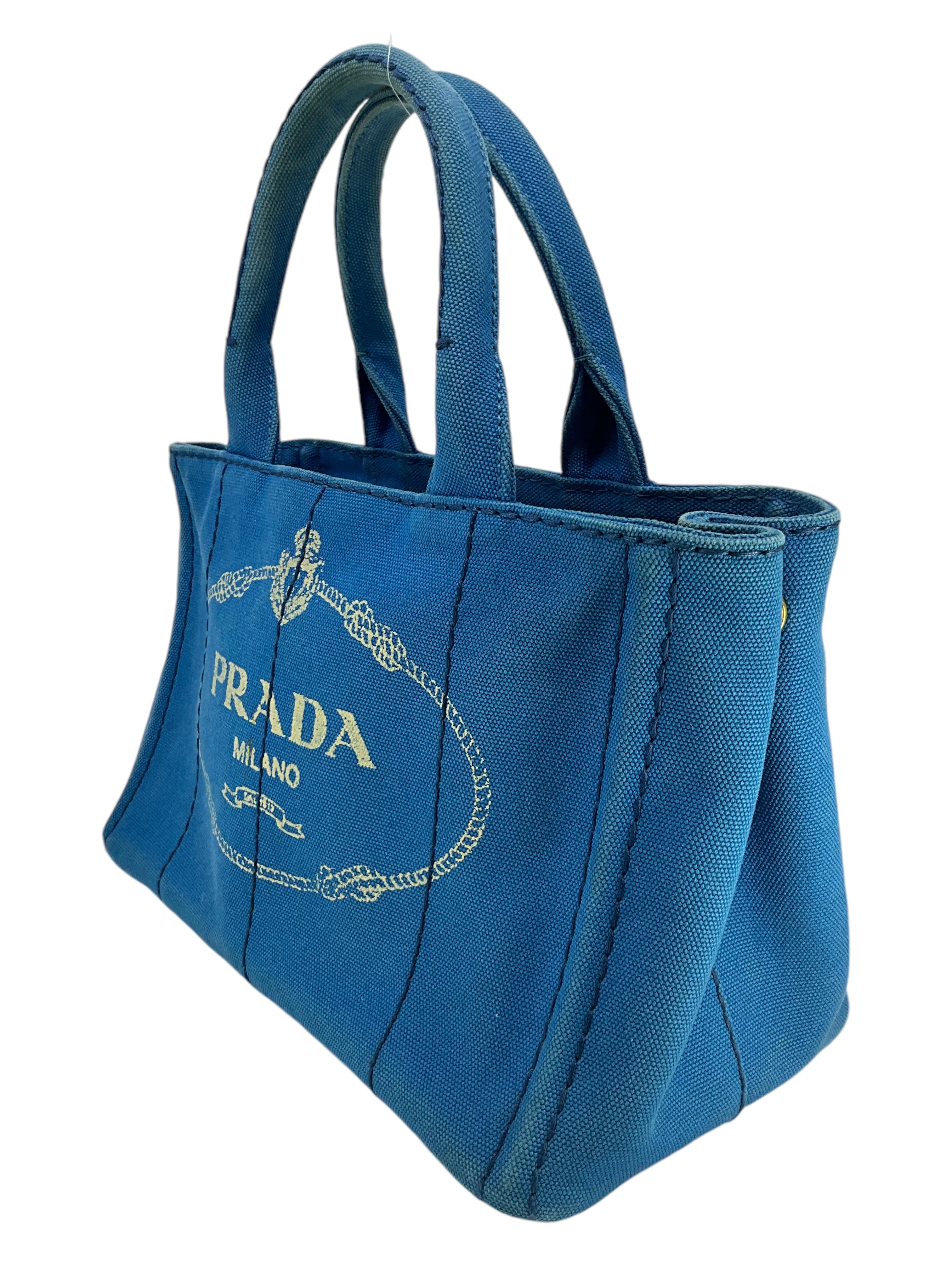 PRADA Canapa Convertible Canvas Small Tote
