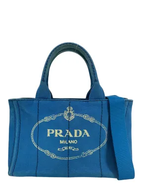 PRADA Canapa Convertible Canvas Small Tote