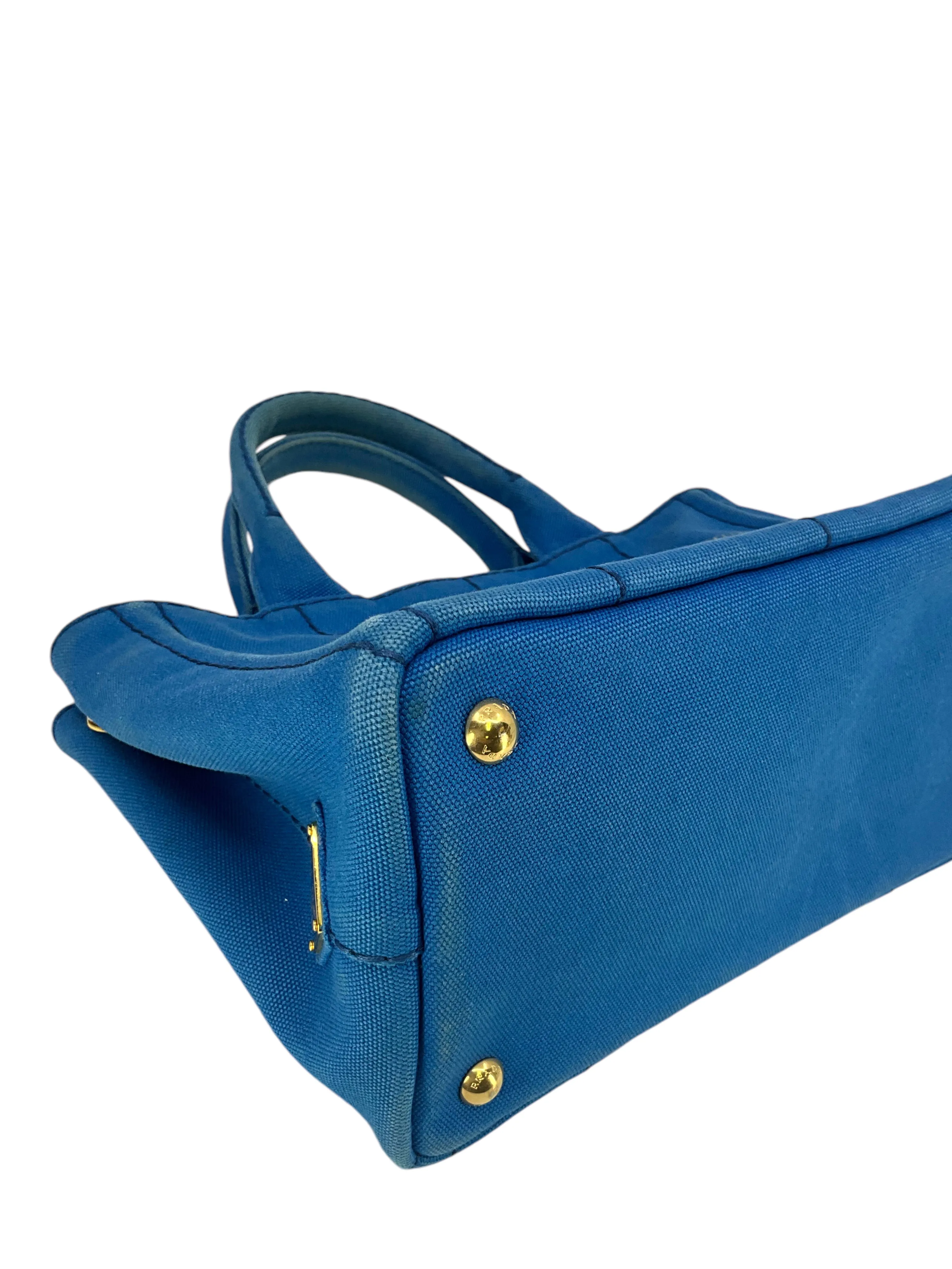 PRADA Canapa Convertible Canvas Small Tote