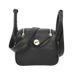 Regina Women's Faux Leather Mini Shoulder Strap Bag Black