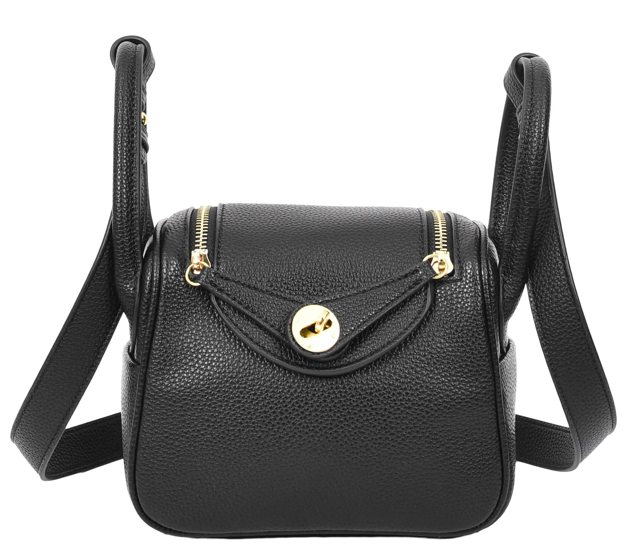 Regina Women's Faux Leather Mini Shoulder Strap Bag Black