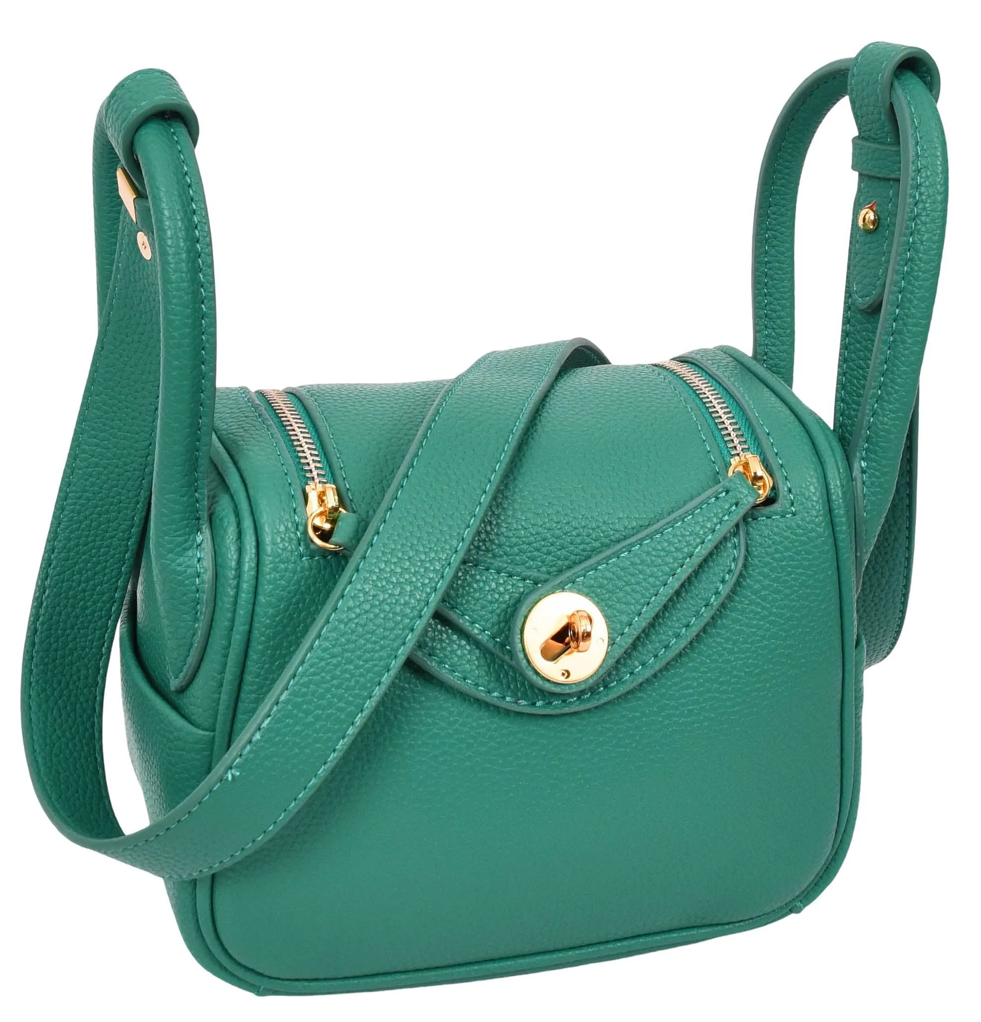 Regina Women's Faux Leather Mini Shoulder Strap Bag Green