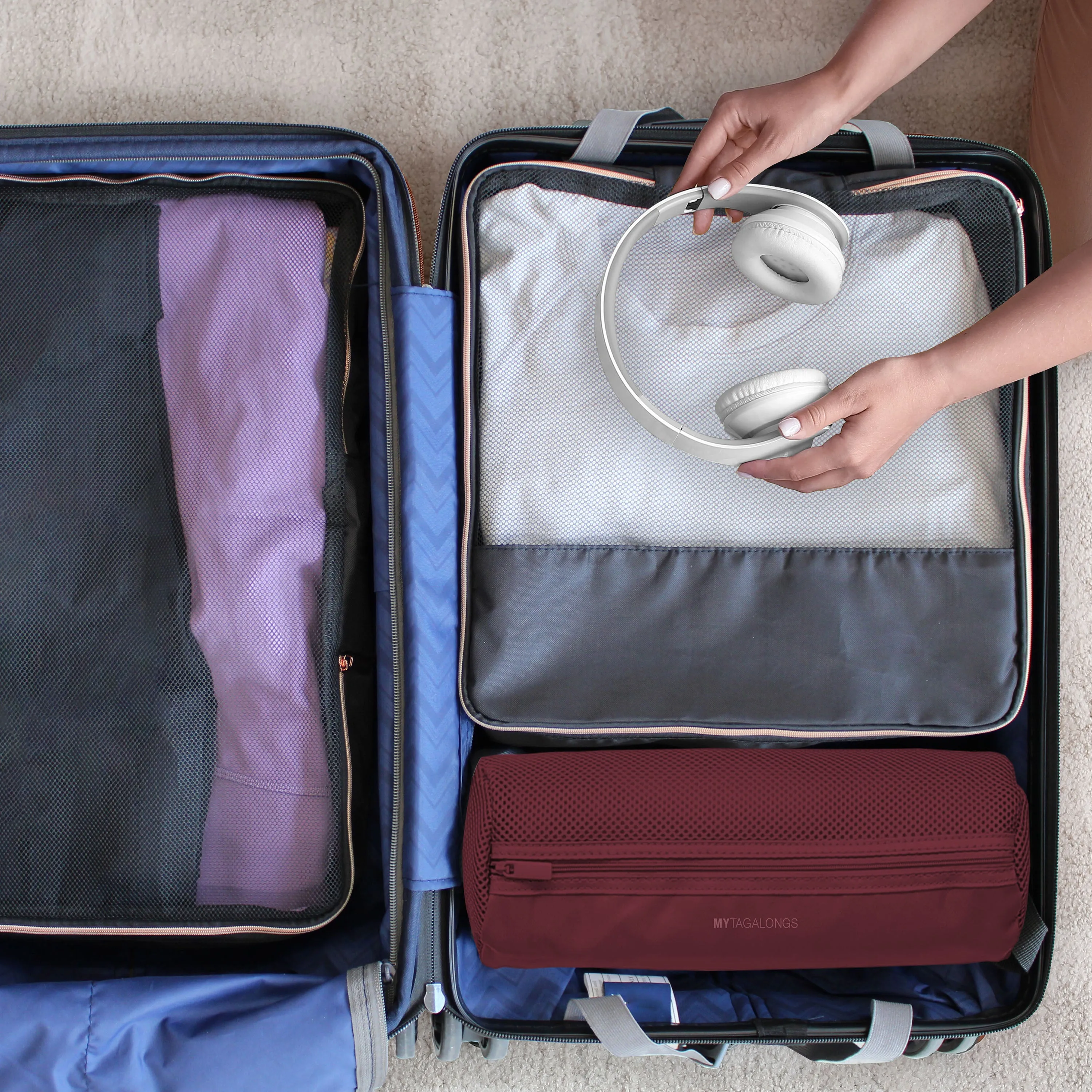 SET OF 2 SUITCASE MAXIMIZERS- SOFT PINK