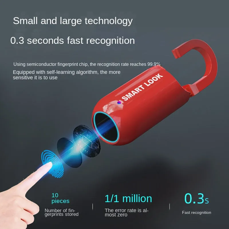 Smart USB Rechargeable Fingerprint Code Lock Easy To Carry Backpack Fingerprint Lock For Gym School Locker House Door Travel Luggage Backpack