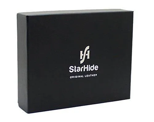 STARHIDE RFID Blocking Genuine Distressed Hunter Leather Billfold Coin Wallet For Men 1070 Brown