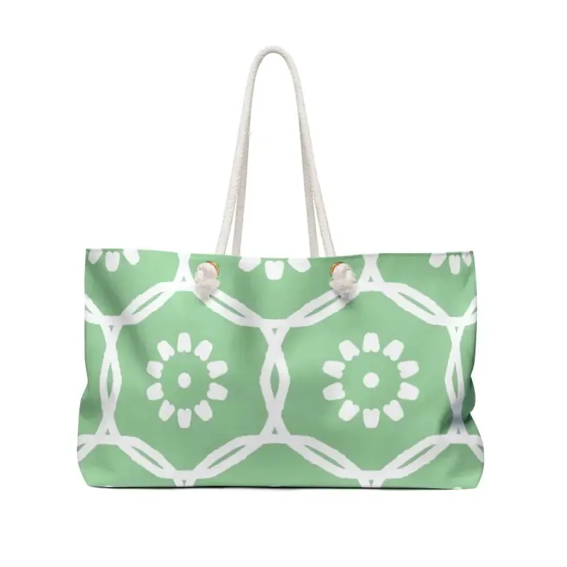 Stylish Polyester Weekender Bag with Geometric Pattern