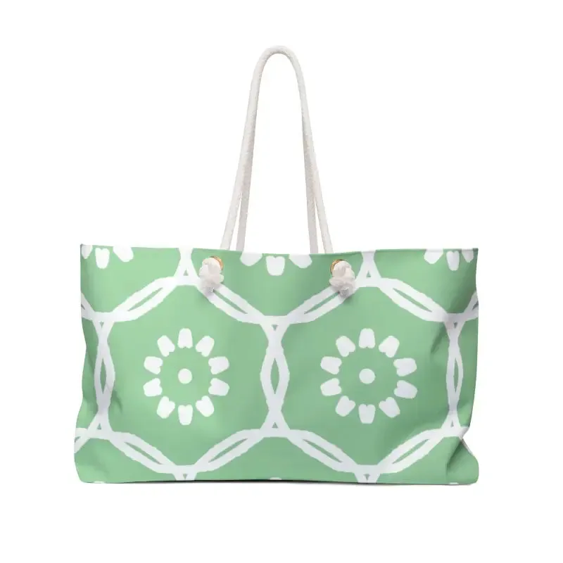 Stylish Polyester Weekender Bag with Geometric Pattern