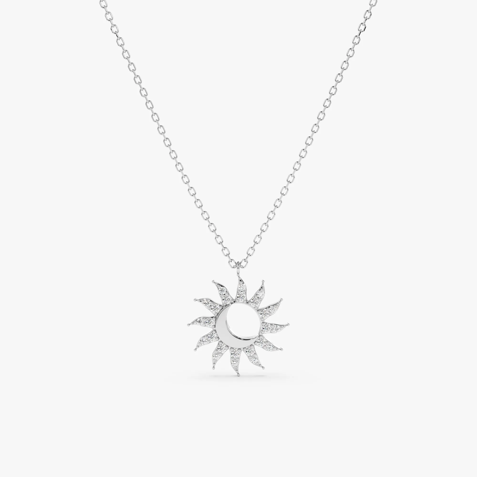 Sun & Moon Diamond Necklace, Gracie