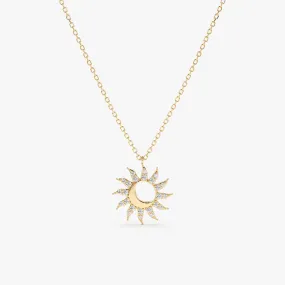 Sun & Moon Diamond Necklace, Gracie