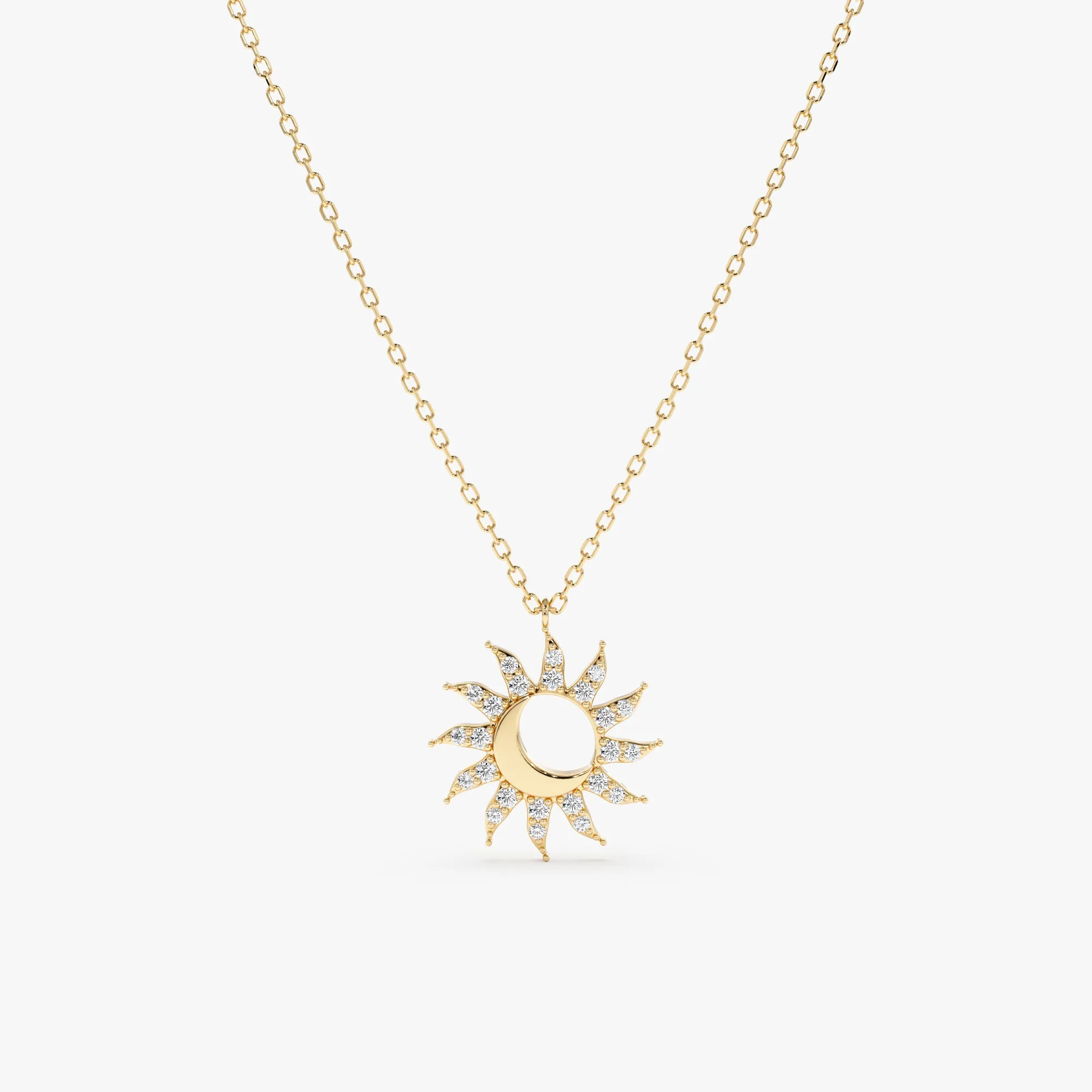 Sun & Moon Diamond Necklace, Gracie