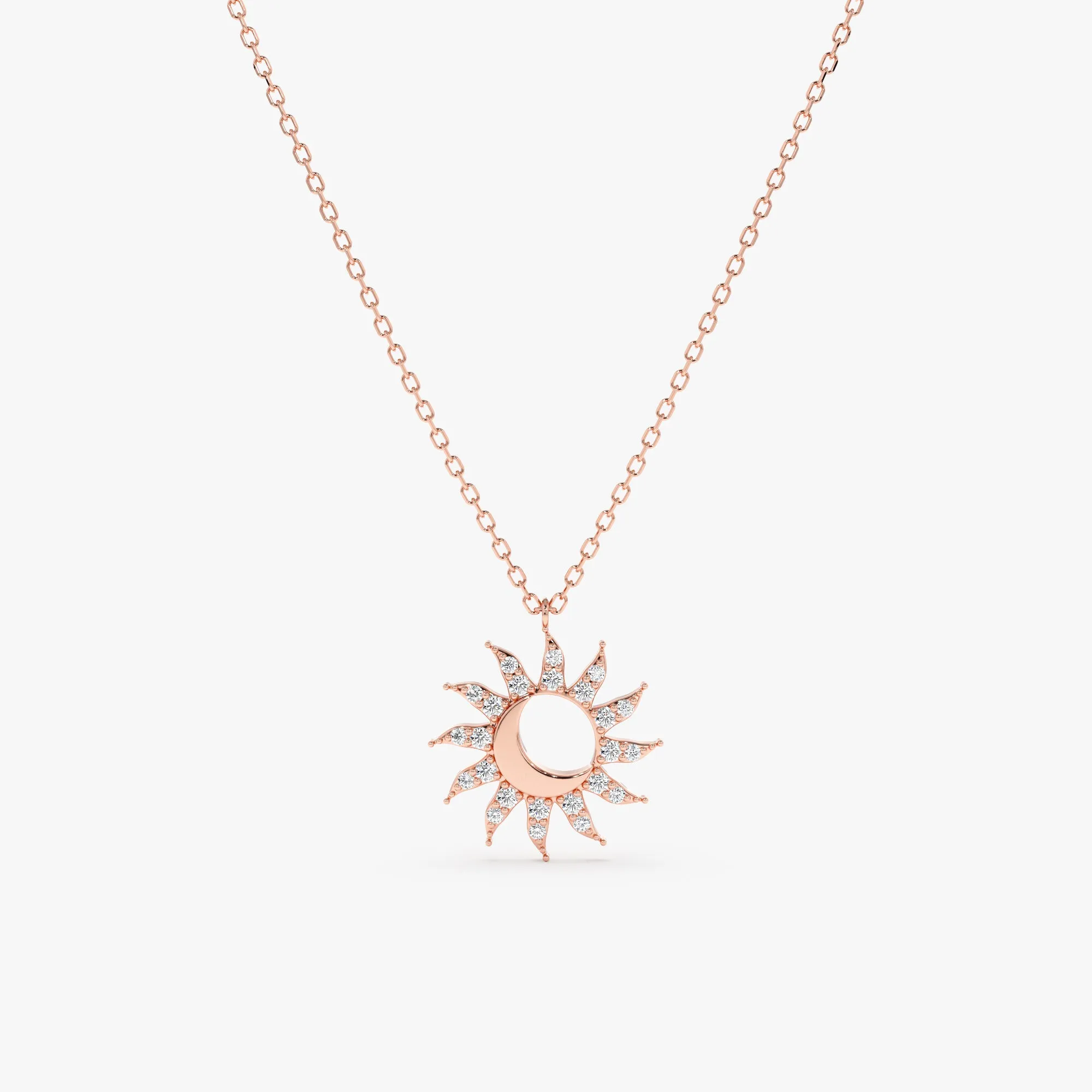Sun & Moon Diamond Necklace, Gracie