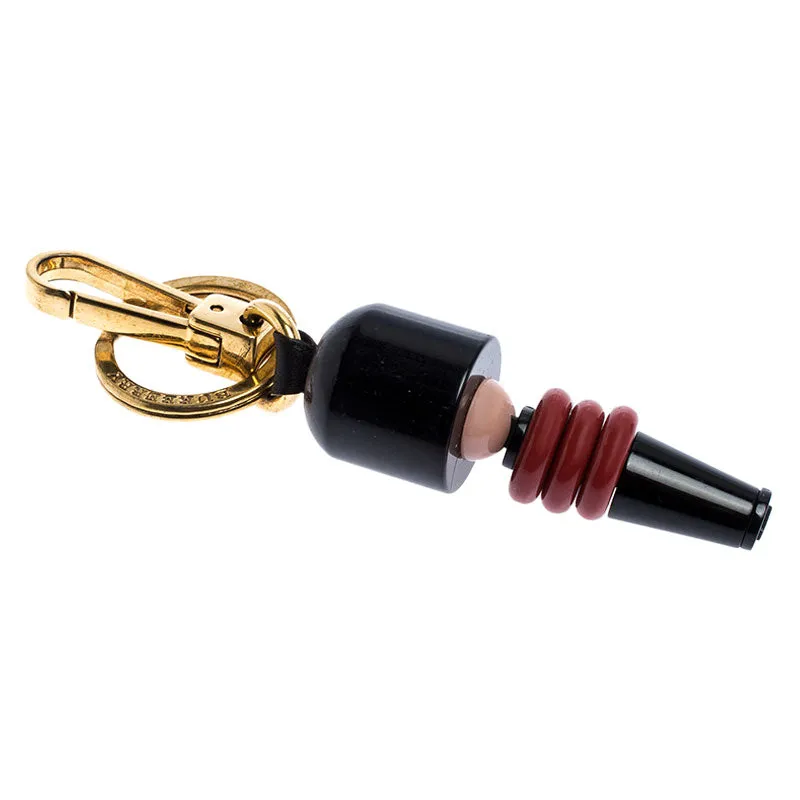 Trendy Inspired Burberry Black And Red Royal Guard Gold Tone Bag Charm