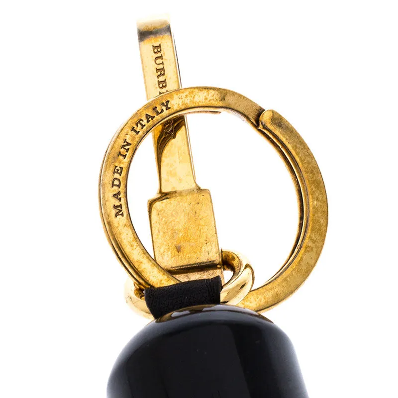 Trendy Inspired Burberry Black And Red Royal Guard Gold Tone Bag Charm