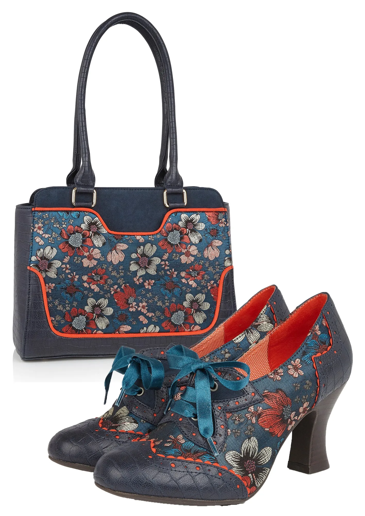 Tunis Cyan Blue Large Shopper Bag (Matches Daisy Booties) by Ruby Shoo