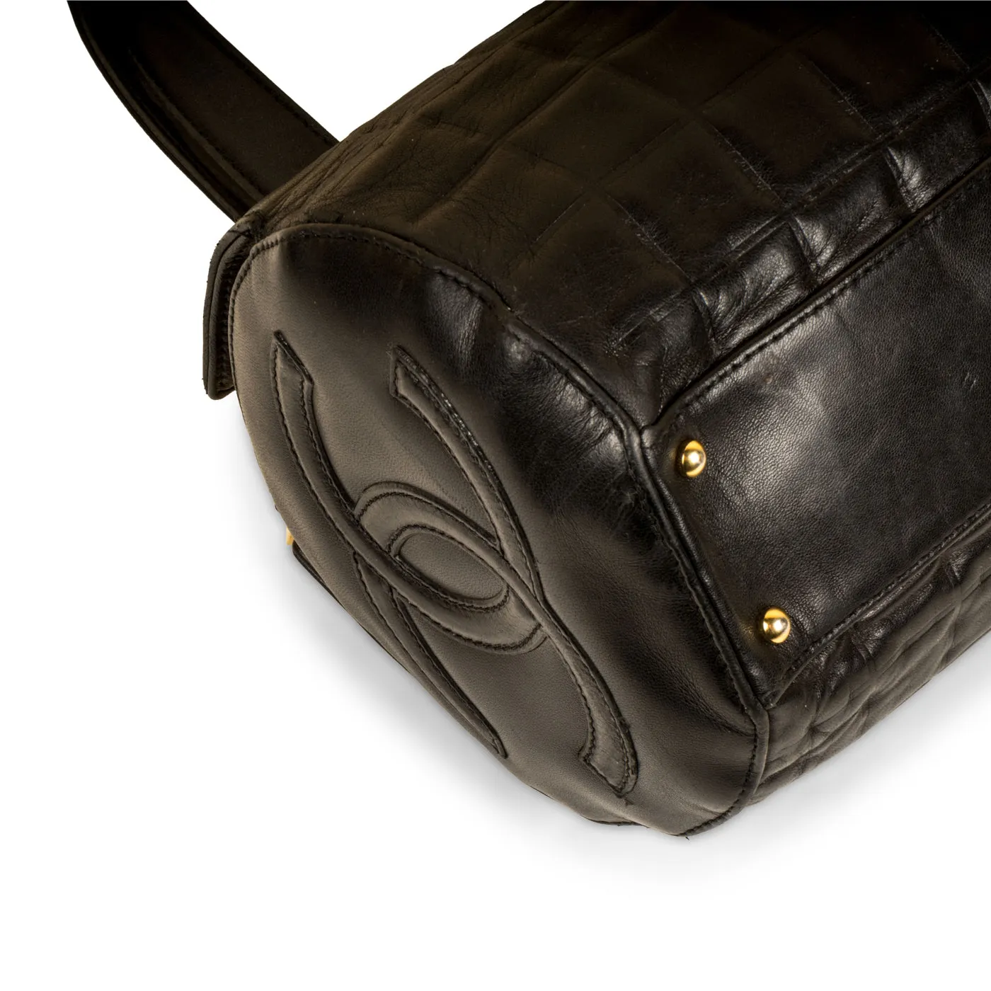 Vintage Quilted Bowler Tote