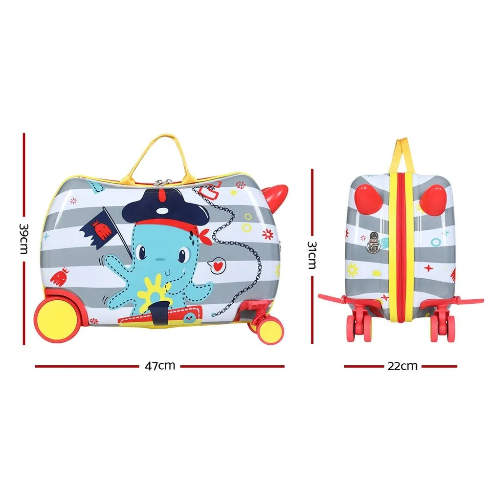 Wanderlite 17 Kids Ride On Luggage Children Suitcase Trolley Travel Octopus"