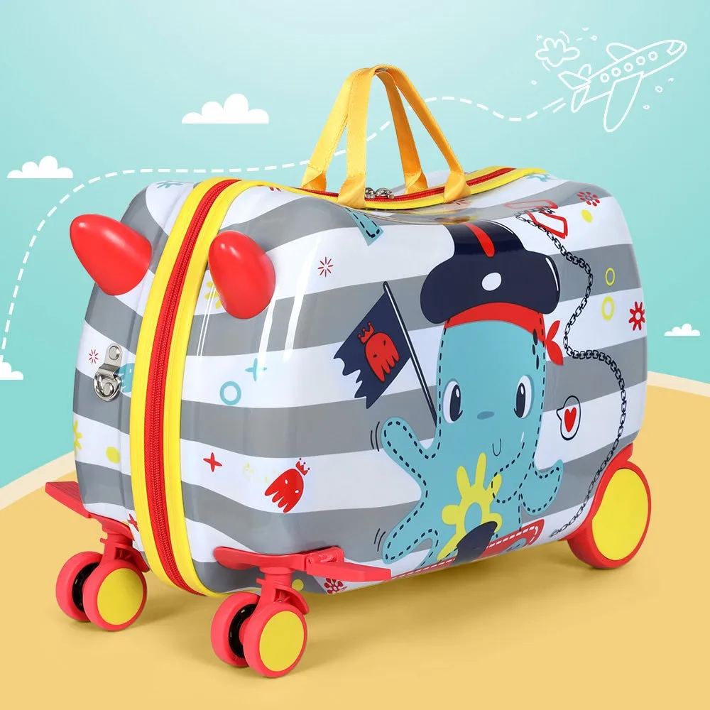 Wanderlite 17 Kids Ride On Luggage Children Suitcase Trolley Travel Octopus"