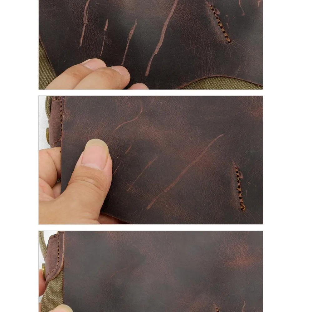 Woosir Vintage Genuine Leather Briefcase Backpack 14"